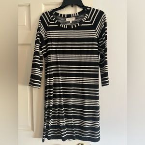 Gently Worn Black & Tan Striped dress